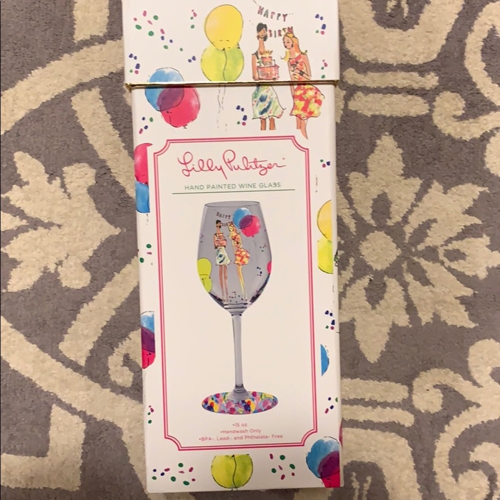 Lilly Pulitzer birthday glass BRAND NEW